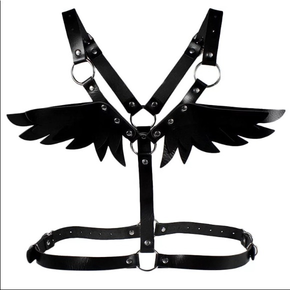 🔥 Leather Body Harness Angel Wings Cage Belts 🔥 - Picture 15 of 16